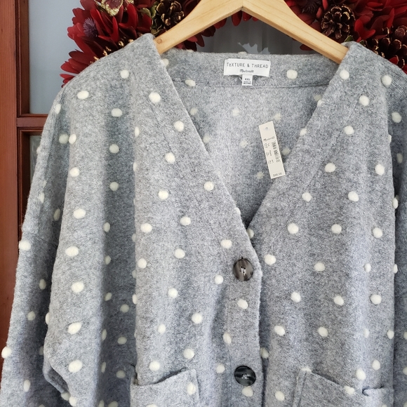 texture & thread boxy bobble cardigan